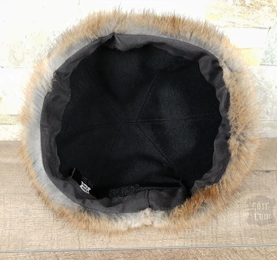 Natural Muskrat Fur Aviator Hat - Charles Model