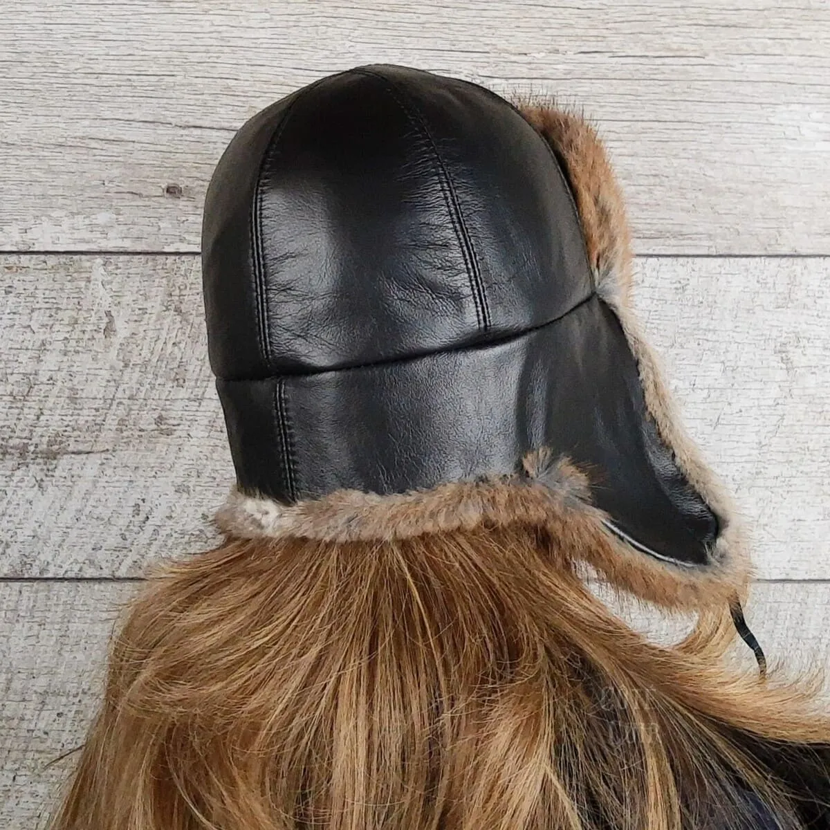 Natural Muskrat Fur Aviator Hat - Charles Model