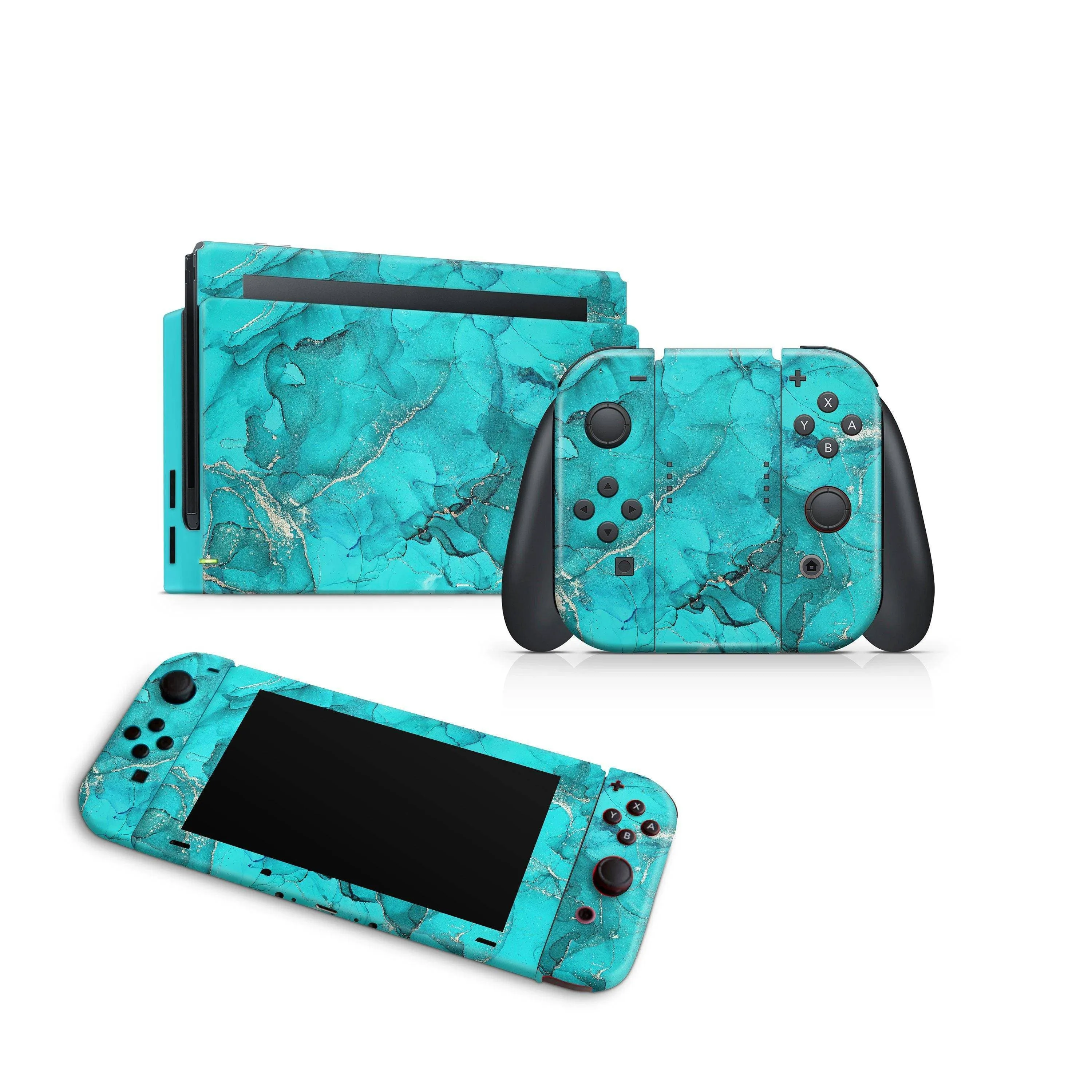 Nintendo Switch Skin Decals - Aquamarine - Wrap Vinyl Sticker
