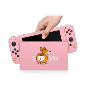 Nintendo Switch Skin Decals - Corgy Lover - Wrap Vinyl Sticker