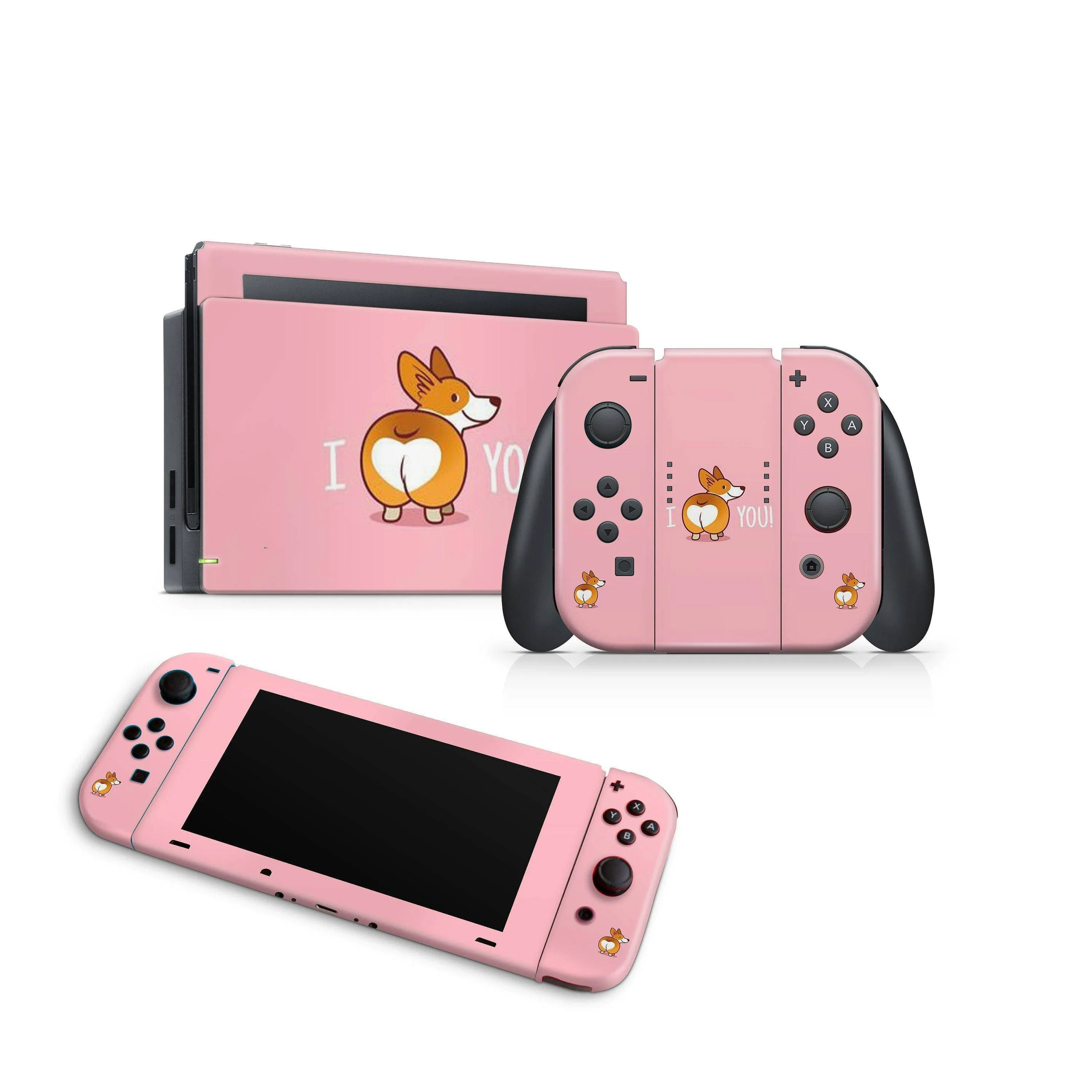 Nintendo Switch Skin Decals - Corgy Lover - Wrap Vinyl Sticker