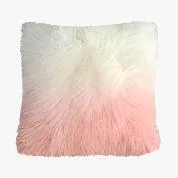 Ombre Rose Quartz Mongolian Fur Pillows