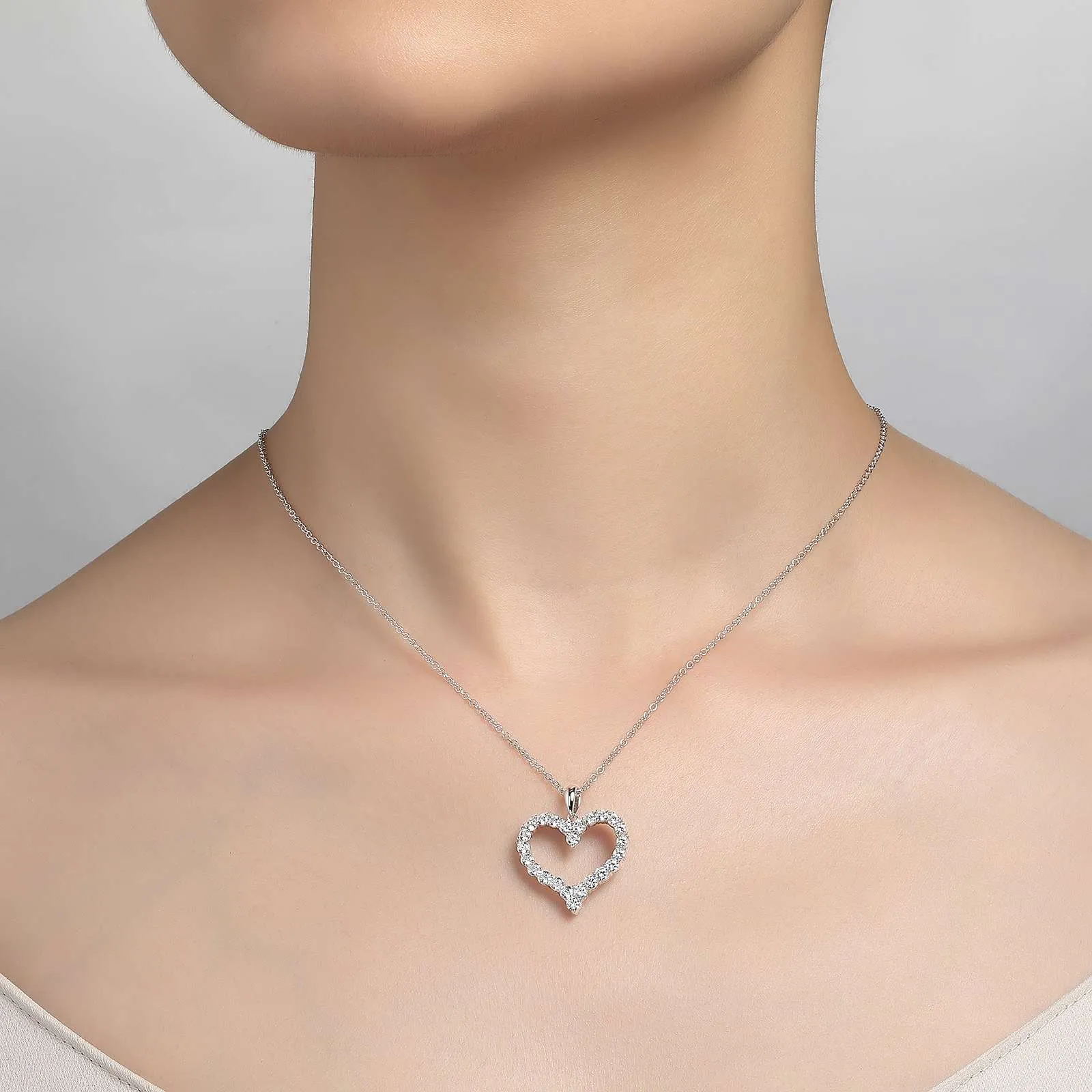 Open Heart Pendant Necklace