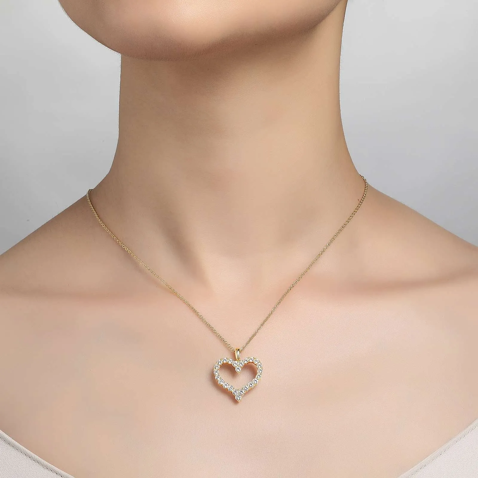 Open Heart Pendant Necklace