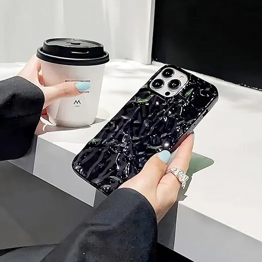 Paper Crush Designer Silicon Case for iPhone ( Black )