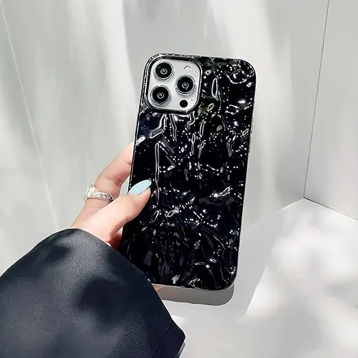 Paper Crush Designer Silicon Case for iPhone ( Black )