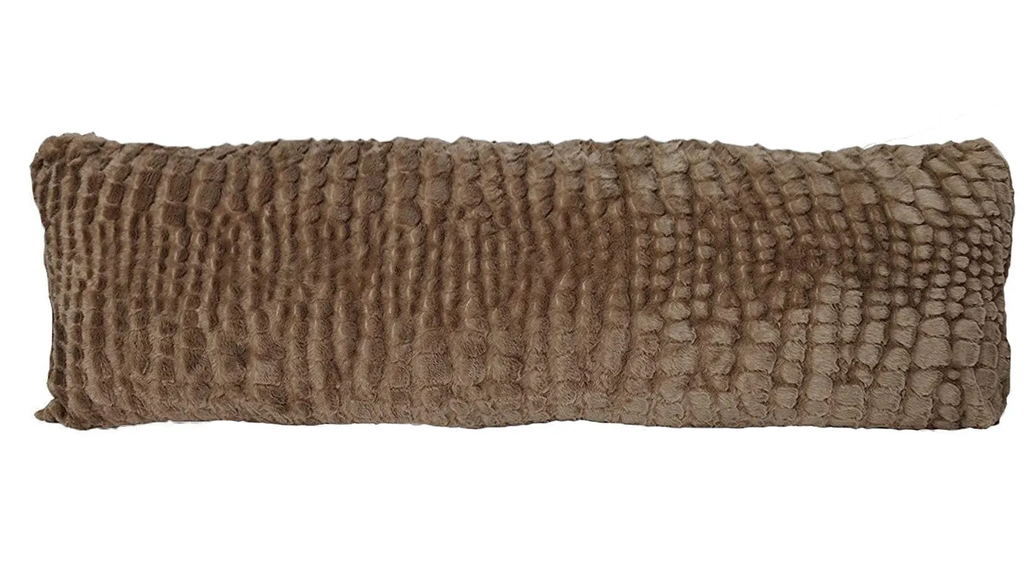 Pillowtex Plush Body Pillow with Cover | Colorful Faux Fur