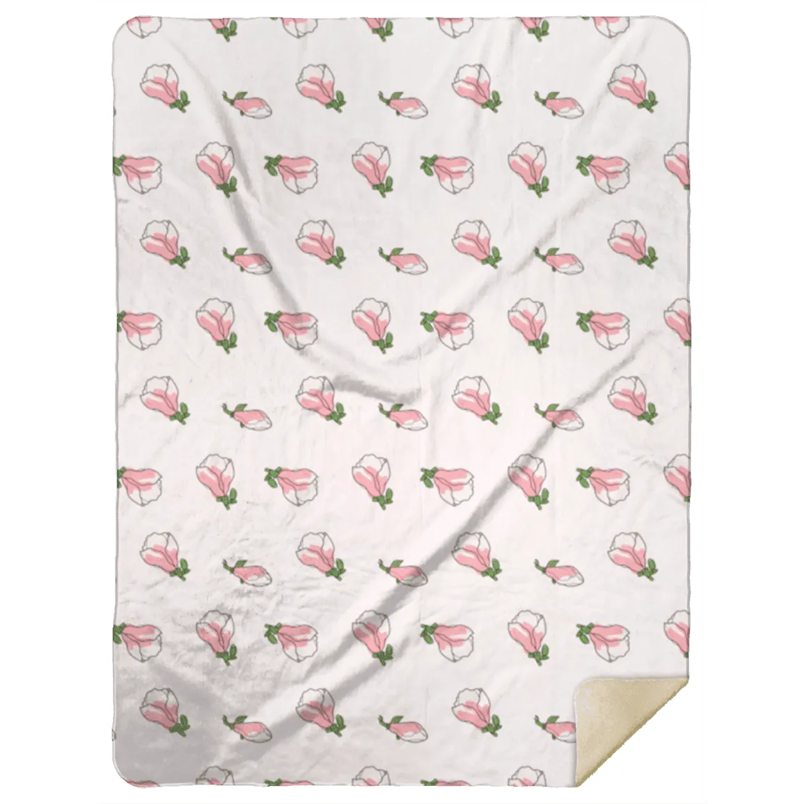 Pink Magnolia Plush Throw Blanket 60x80