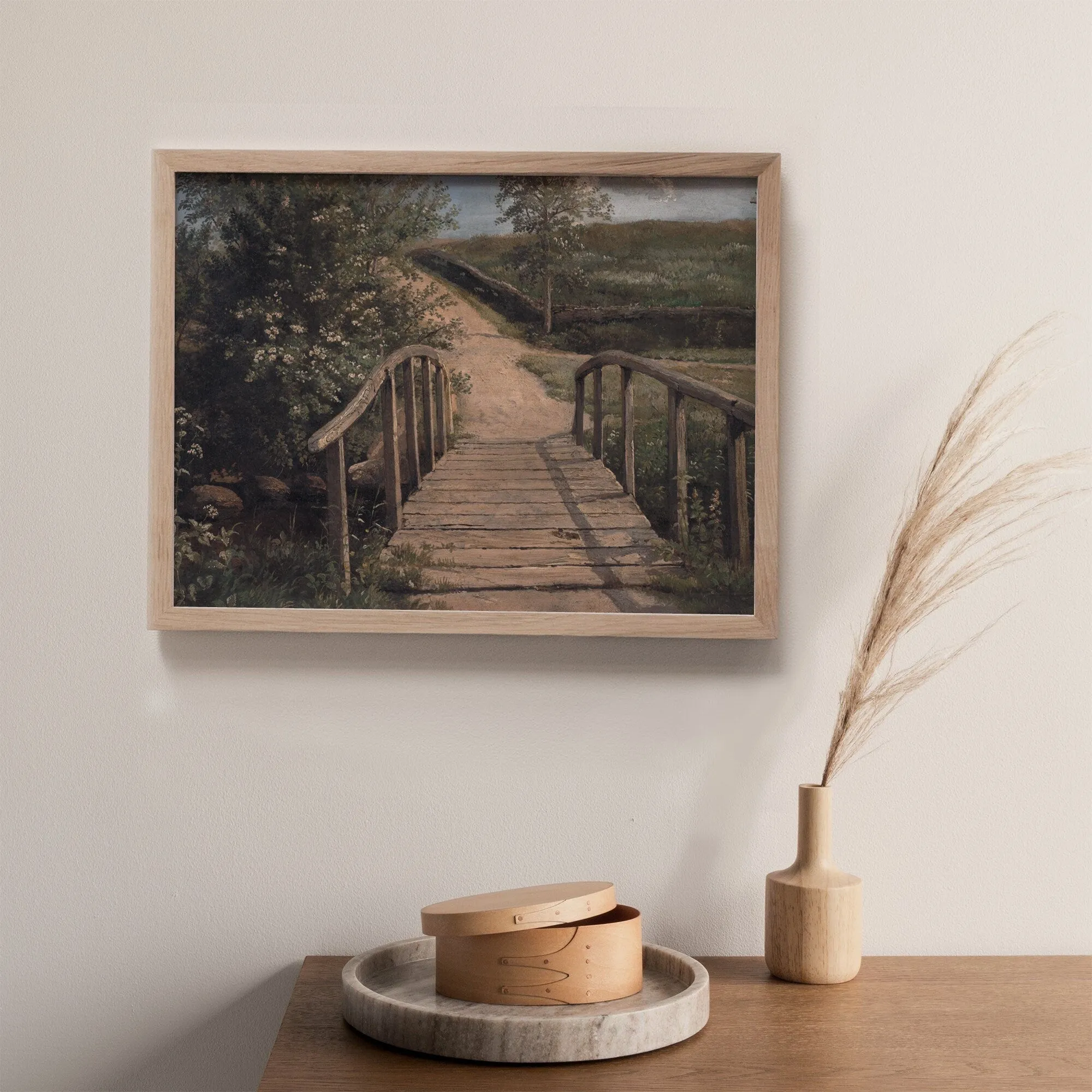 Printed Vintage Bridge Path Wall Art
