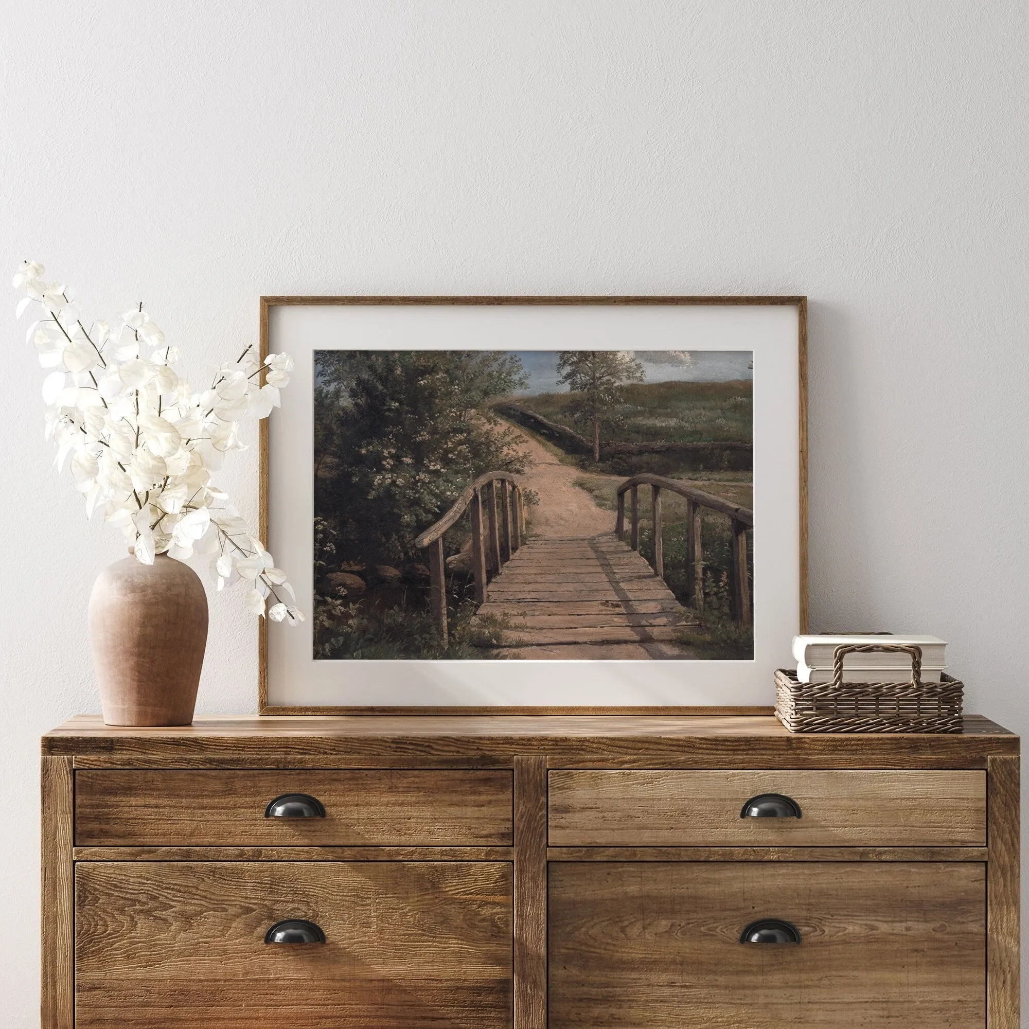 Printed Vintage Bridge Path Wall Art