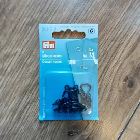 Prym Corset Hooks - Black, No. 13