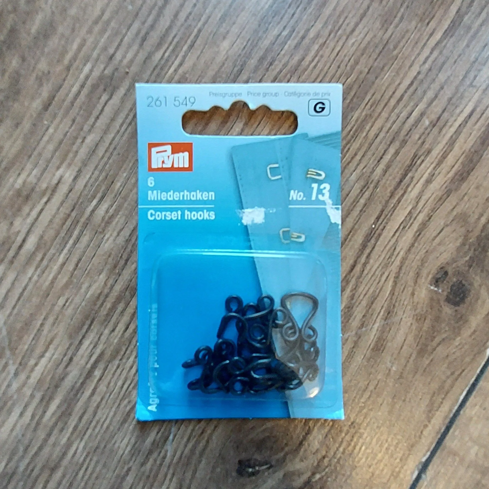 Prym Corset Hooks - Black, No. 13