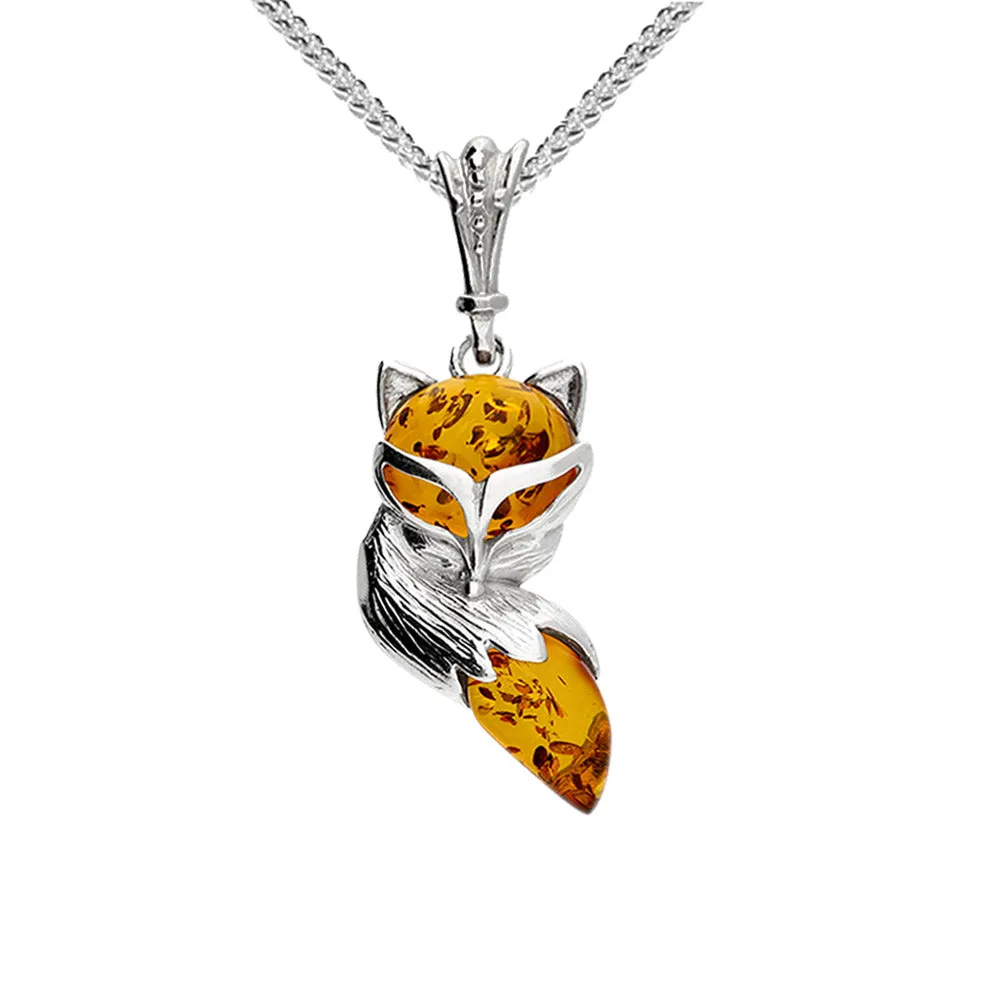 Red Fox Necklace, Amber Fox Animal Necklace