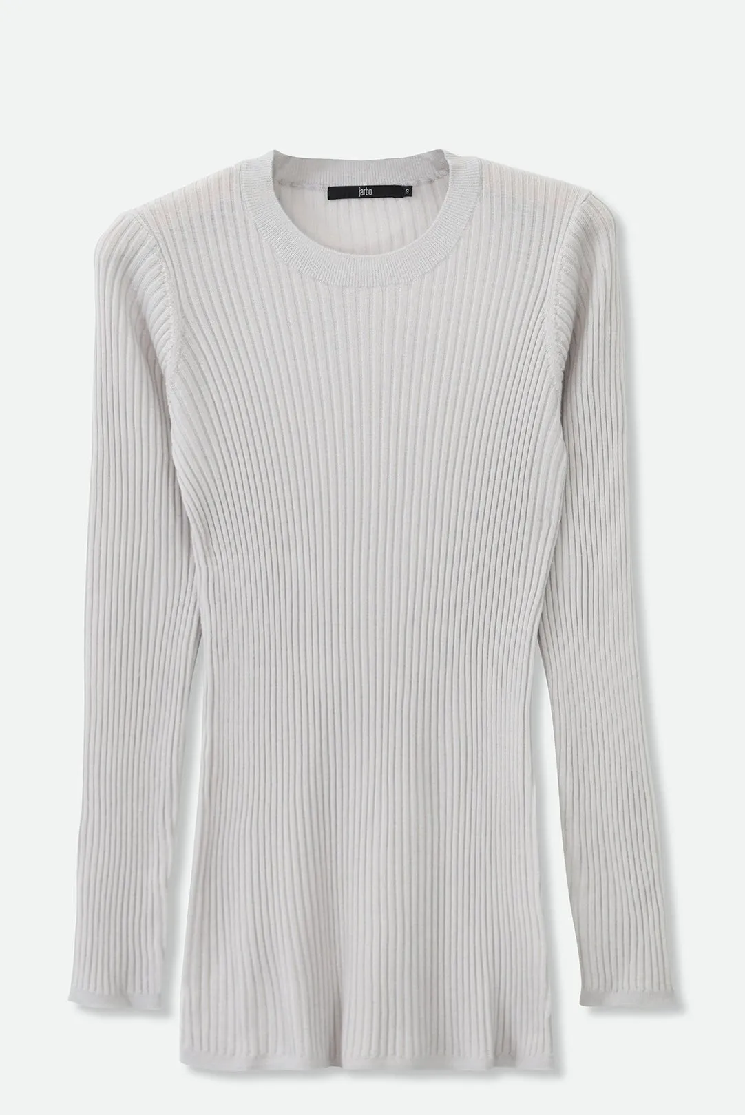 ROMANGA RIBBED LONG SLEEVE CREW  IN FINE ITALIAN MERINO