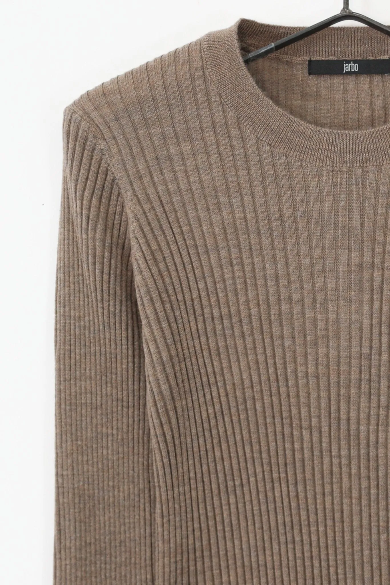 ROMANGA RIBBED LONG SLEEVE CREW  IN FINE ITALIAN MERINO