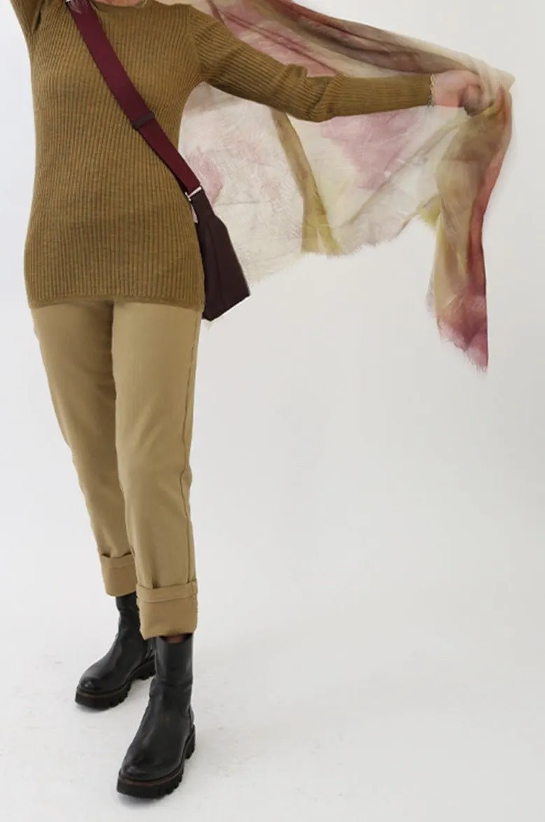 ROMANGA RIBBED LONG SLEEVE CREW  IN FINE ITALIAN MERINO