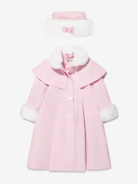 Sarah Louise Girls Coat And Hat Set in Pink