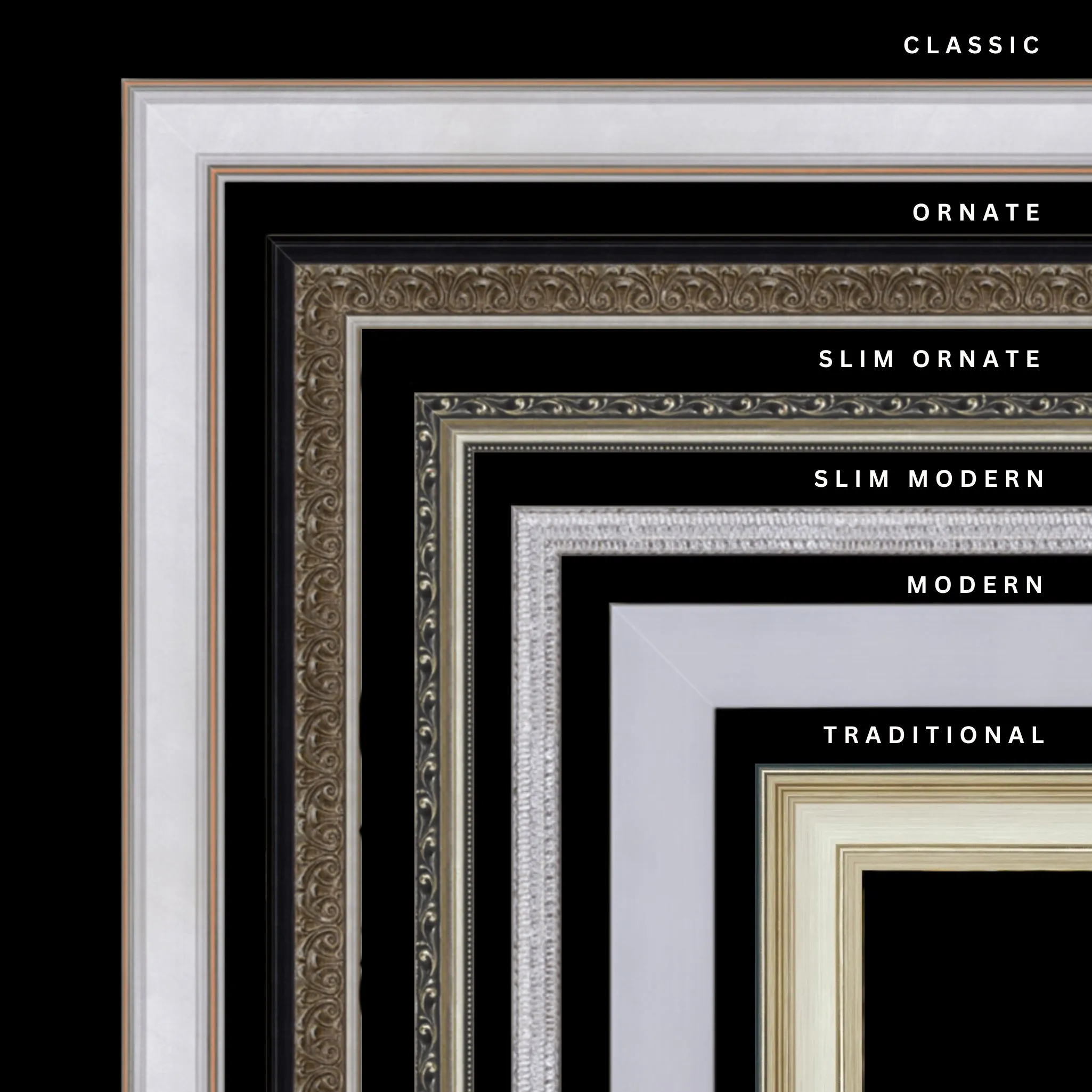 Silver 15x40 Picture Frame Ornate Traditional Classic Antique
