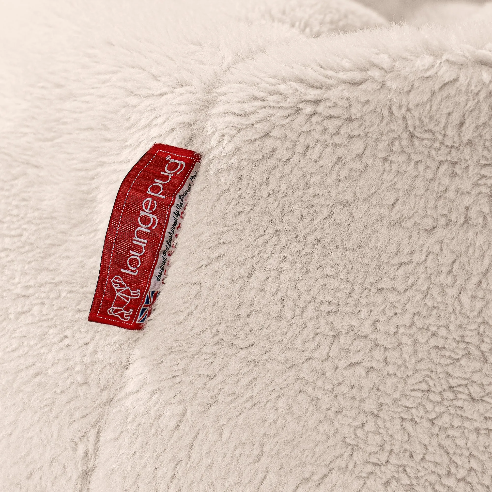 Small Footstool - Teddy Faux Fur Cream
