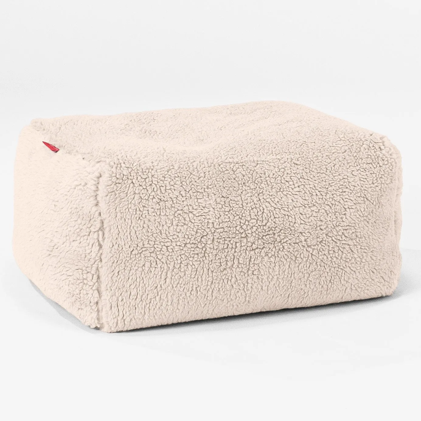 Small Footstool - Teddy Faux Fur Cream