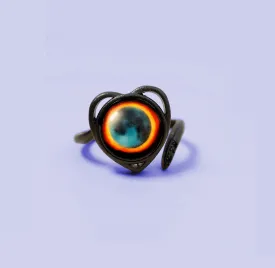 Solar Eclipse Luna Love Ring in Matte Black
