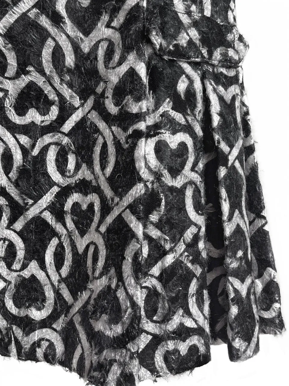 Surprise Sale! Furry Print Studded Pleat Back Straight Skirt