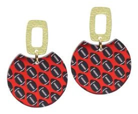 The Leighton Earring - Red   Black Football