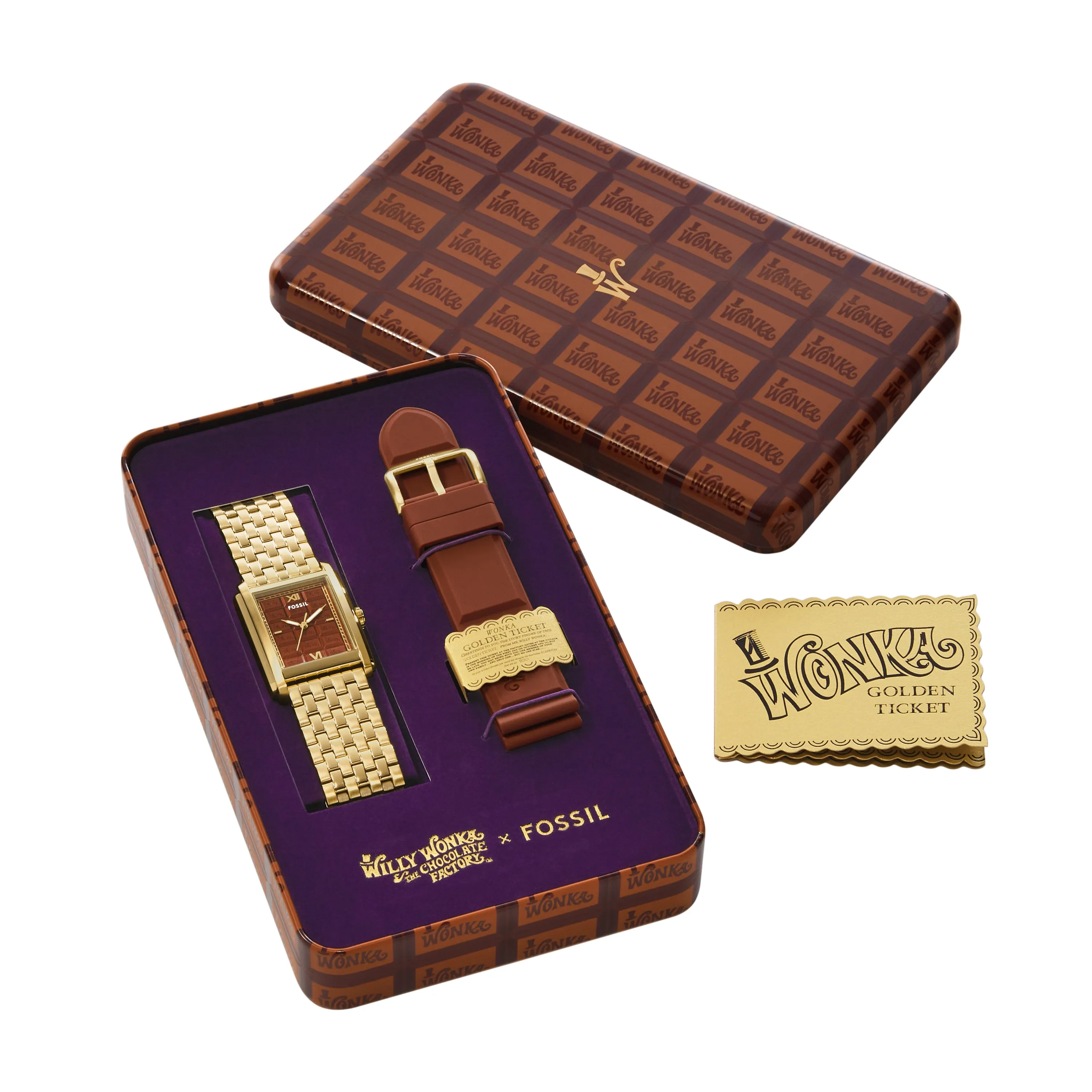 Willy Wonka™ x Fossil Limited Edition Three-Hand Gold-Tone Stainless Steel Watch