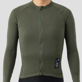 Women's Long Sleeve Micro Grid Jersey - Olive
