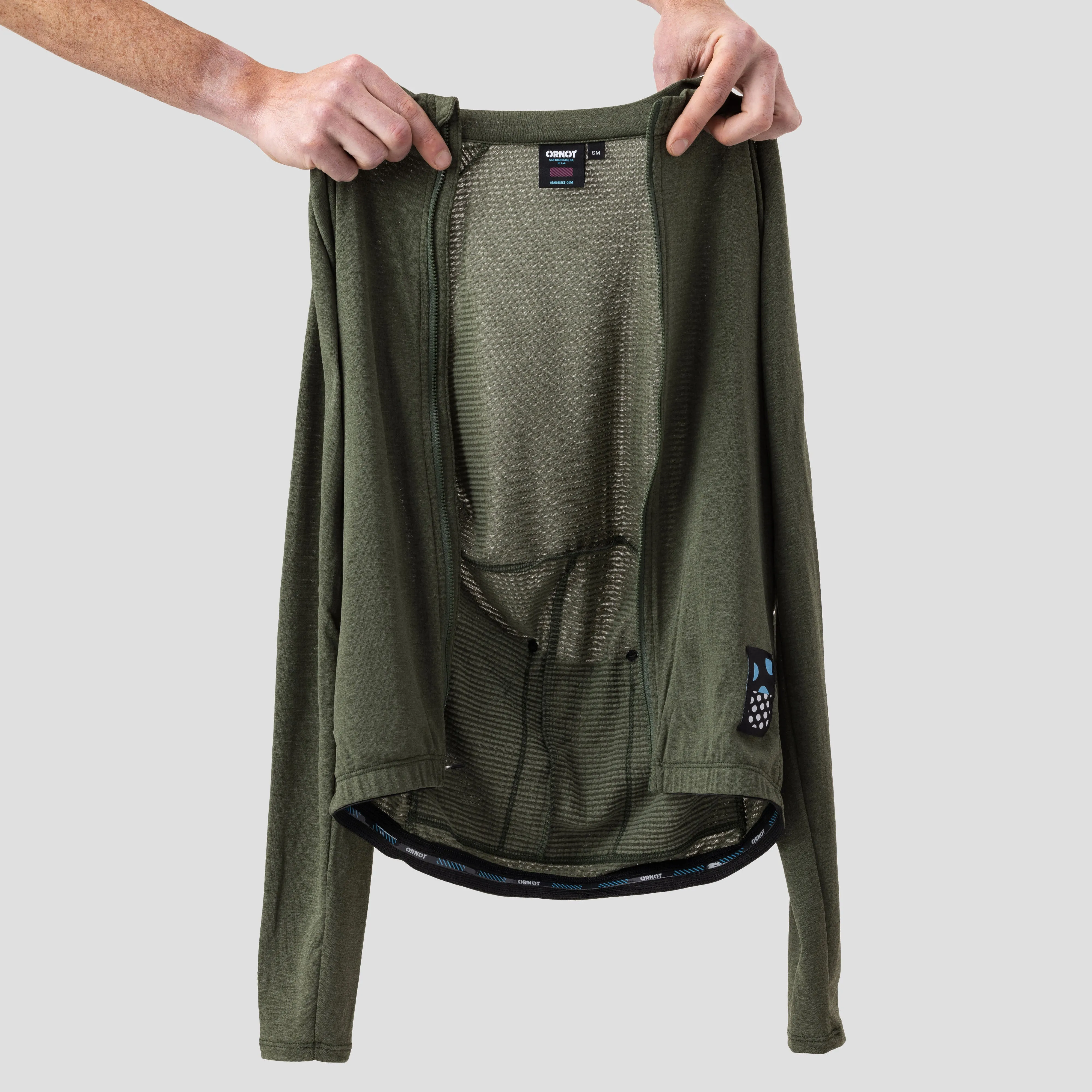 Women's Long Sleeve Micro Grid Jersey - Olive
