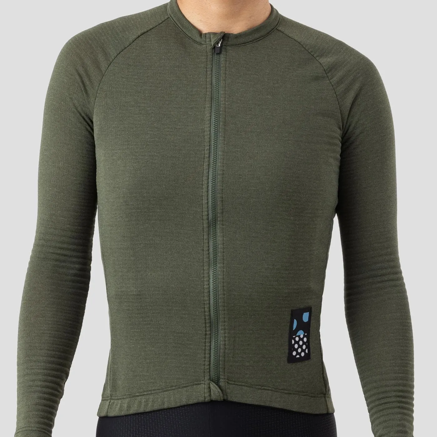 Women's Long Sleeve Micro Grid Jersey - Olive