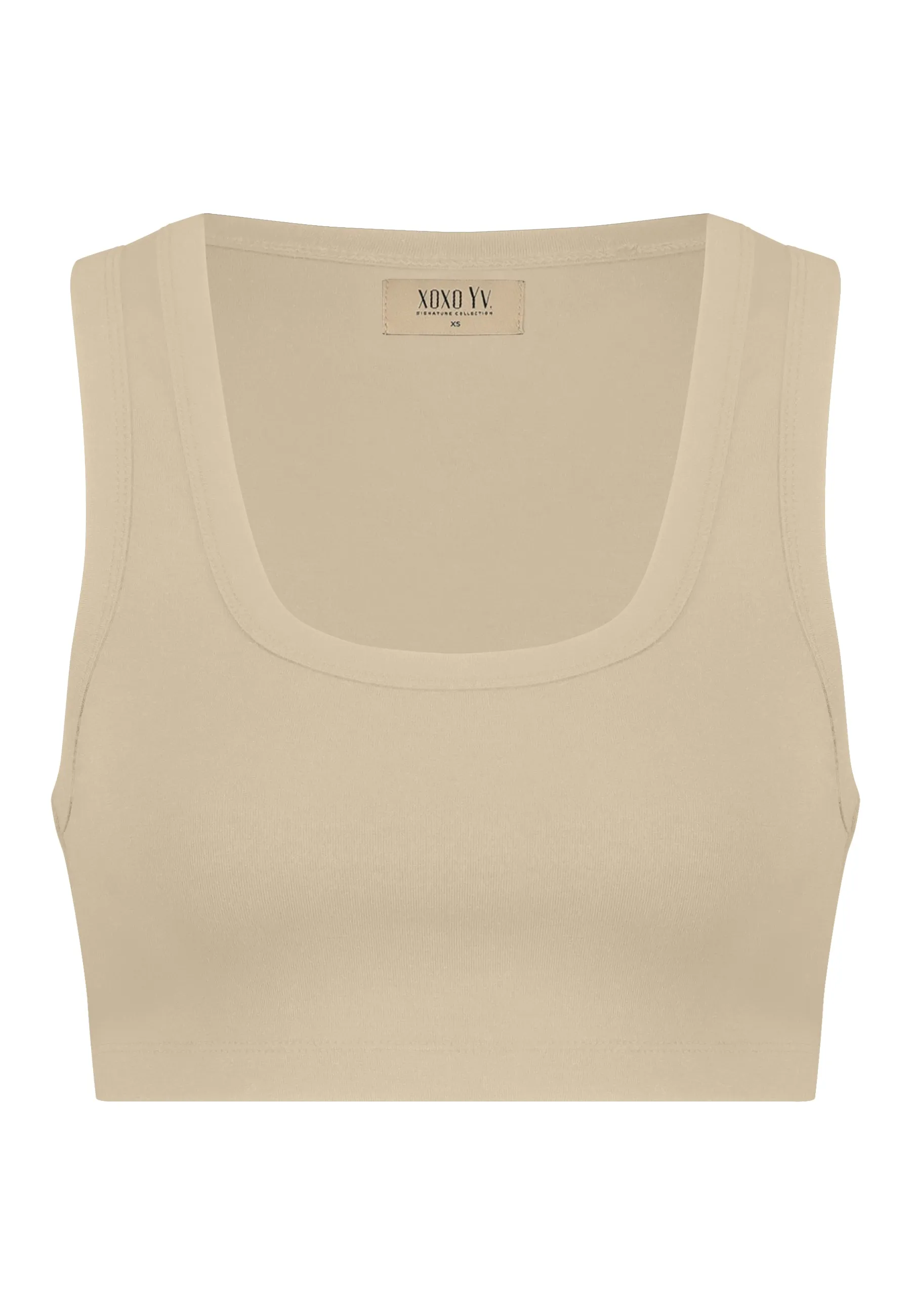 XOXO Yv. - Soft Skin Crop Top in Beige
