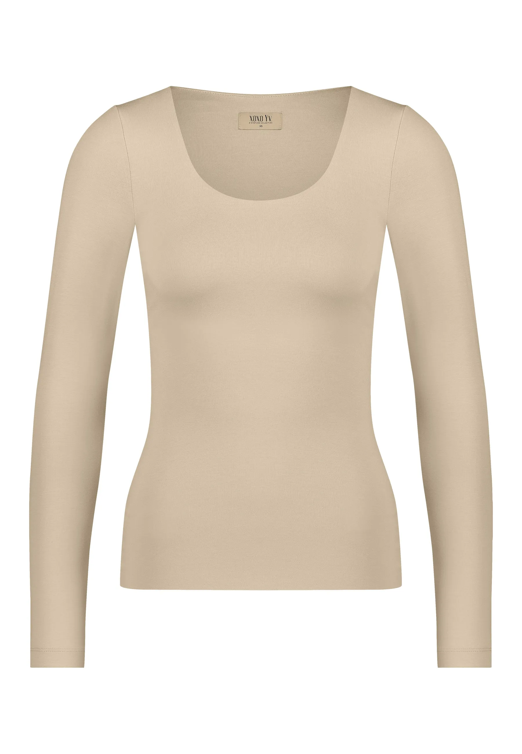 XOXO Yv. - Soft Skin Longsleeve Top in Beige